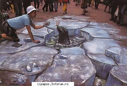 poze 3D pe asfalt - Foca.........in mijlocul strazii - poze funny